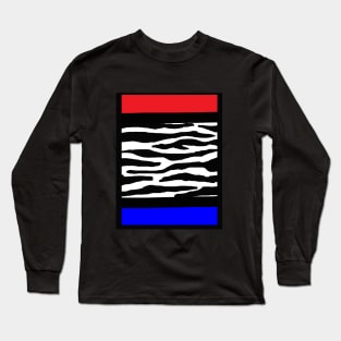 RED AND  BLUE  ZEBRA  abstract Long Sleeve T-Shirt